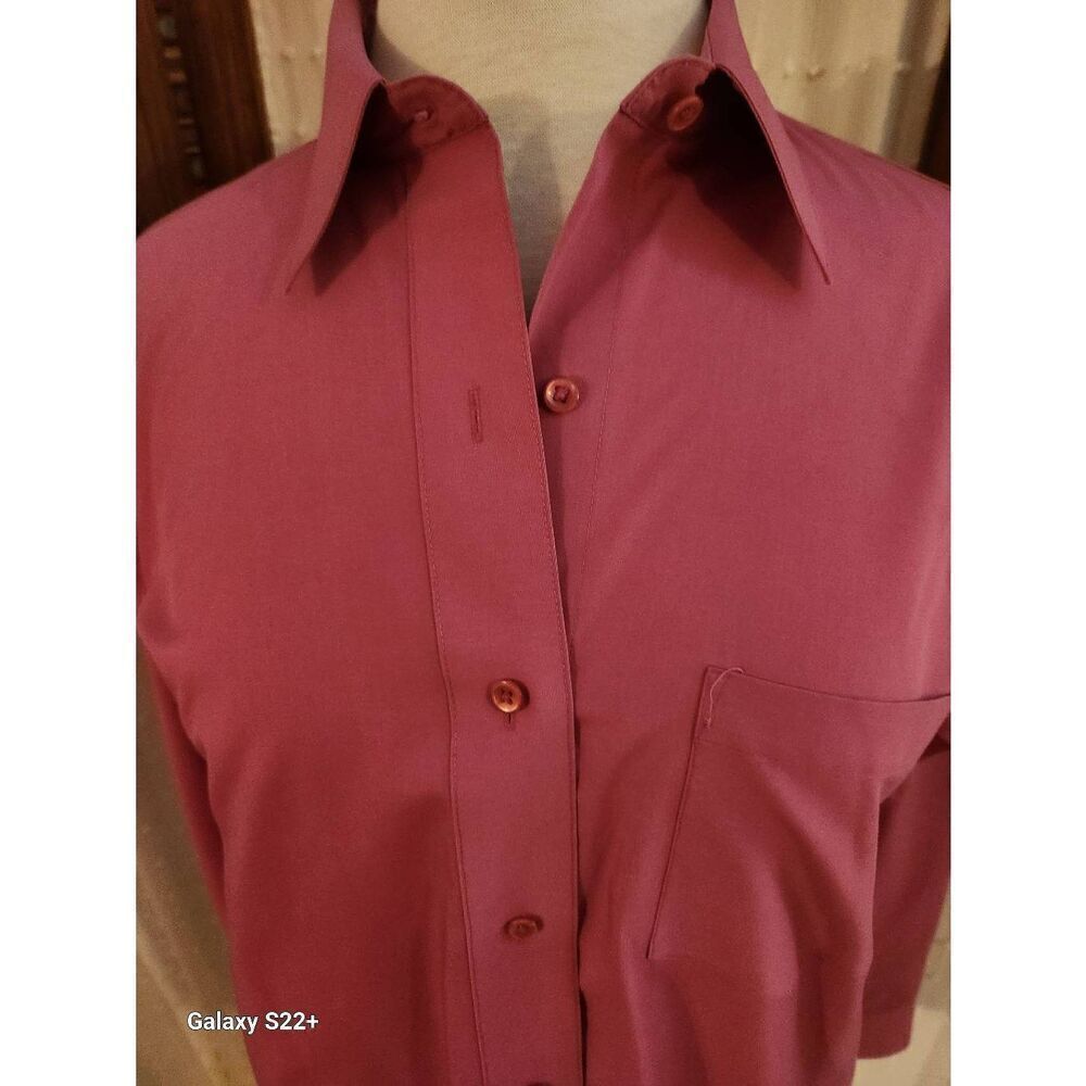 U5 Foxcroft dark pink classic button-up casual/dress shirt women's sz 8 - Picture 3 of 11